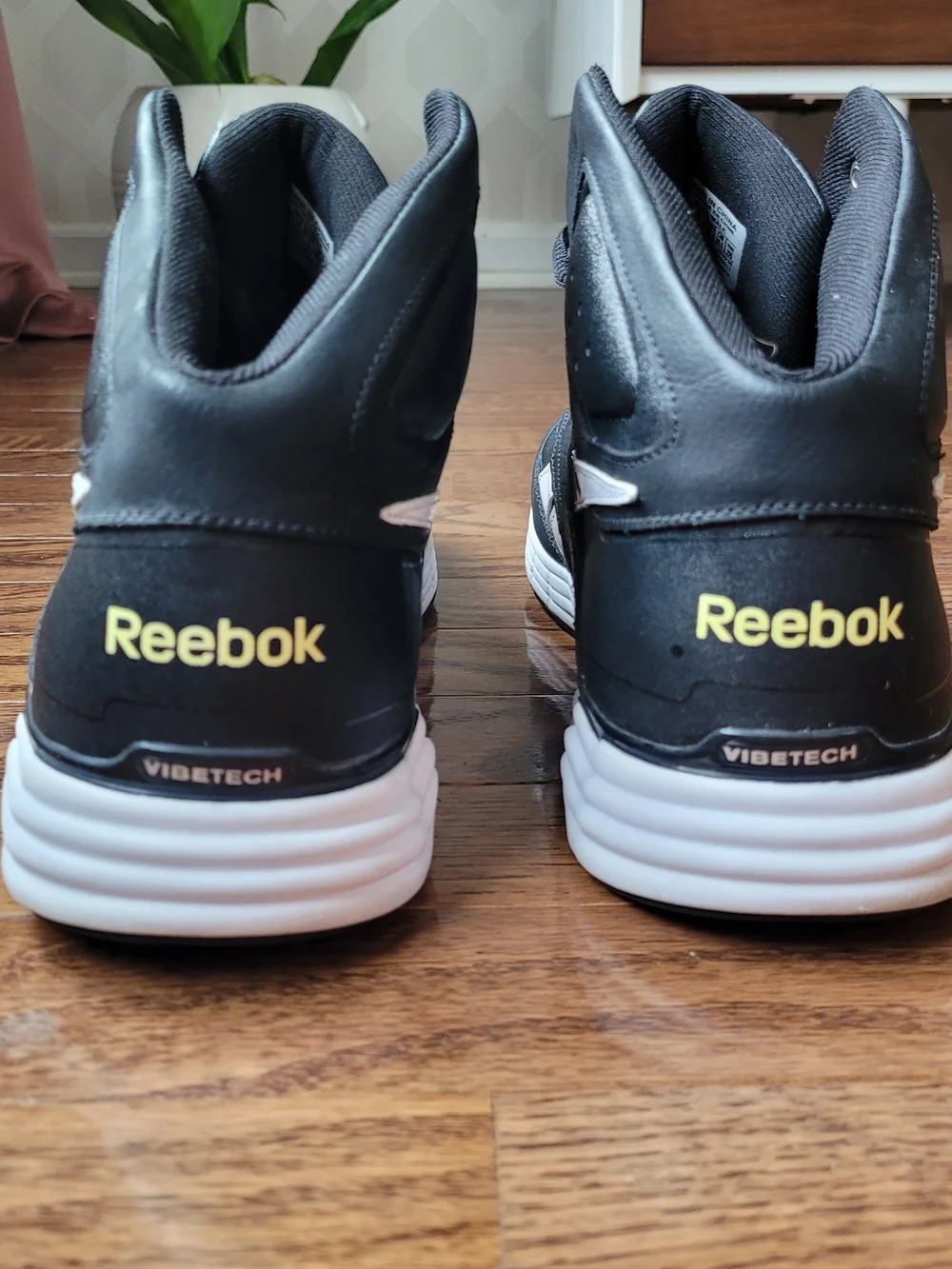 Reebok Black and White Men's High-Top Athletic Shoes